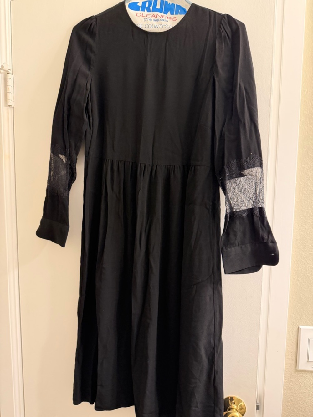 Zara Black Dress with Lace Insets